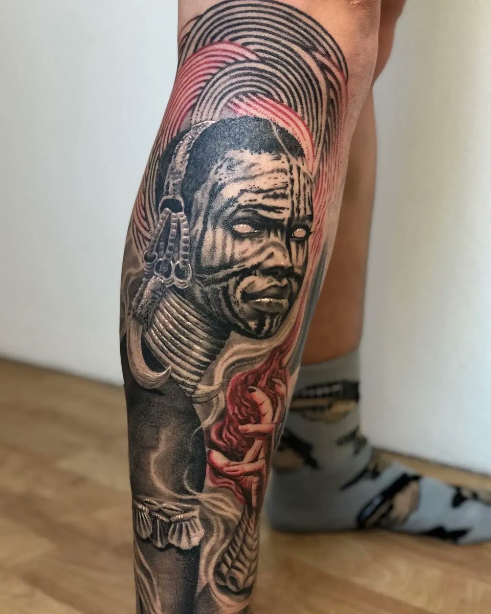 theZEROmachine's tweet photo. I’m always so honored to be able to tattoo my art. One of my favorite pieces. 

#BlackGirlMagic https://t.co/i3oQ3mVx5J