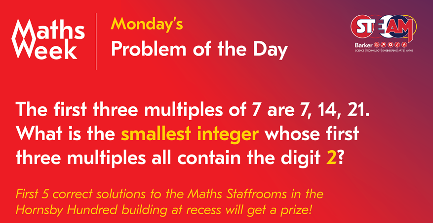 This week is Maths Week! Can you work out the problem of the day?

#WeAreBarker