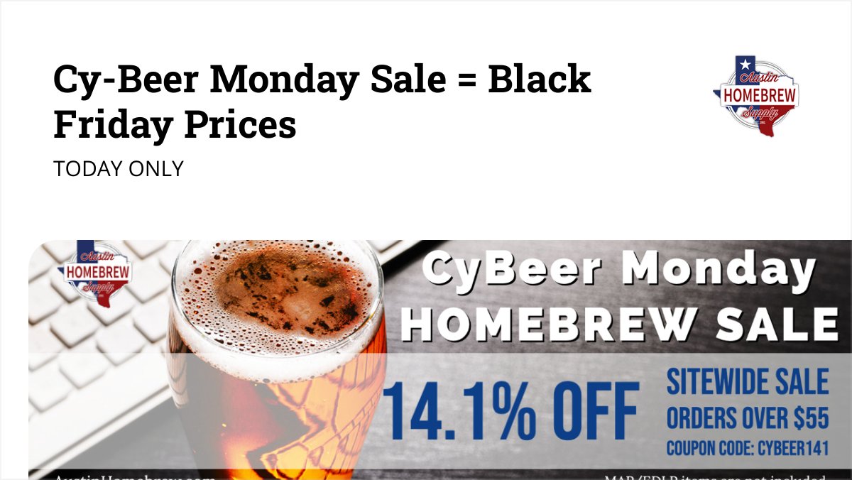⭐ EXTRA 14.1% OFF Sitewide ✨ Starts Tonight! - mailchi.mp/austinhomebrew…