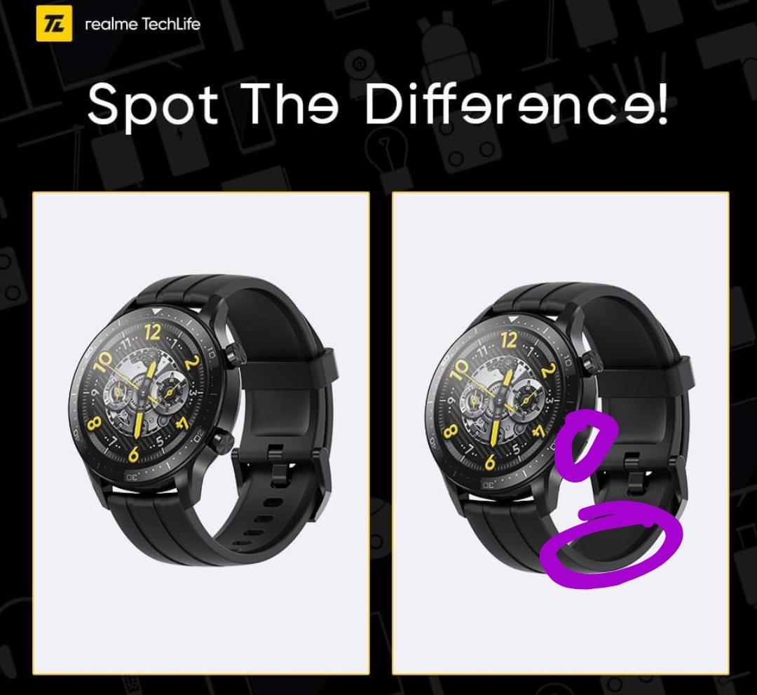 parulpihu's tweet photo. @realmeTechLife Here is my entry team @realmeTechLife ...
1- 2nd Button in Right side watch is missing.
2- No Holes in the Right side Watch Strap.
#RealFan #realmeWatchSPro 😍💗 #REALME
@GarvGupta_ji_ @amitg2409 @vivekreshu https://t.co/u5q0wdrQP6