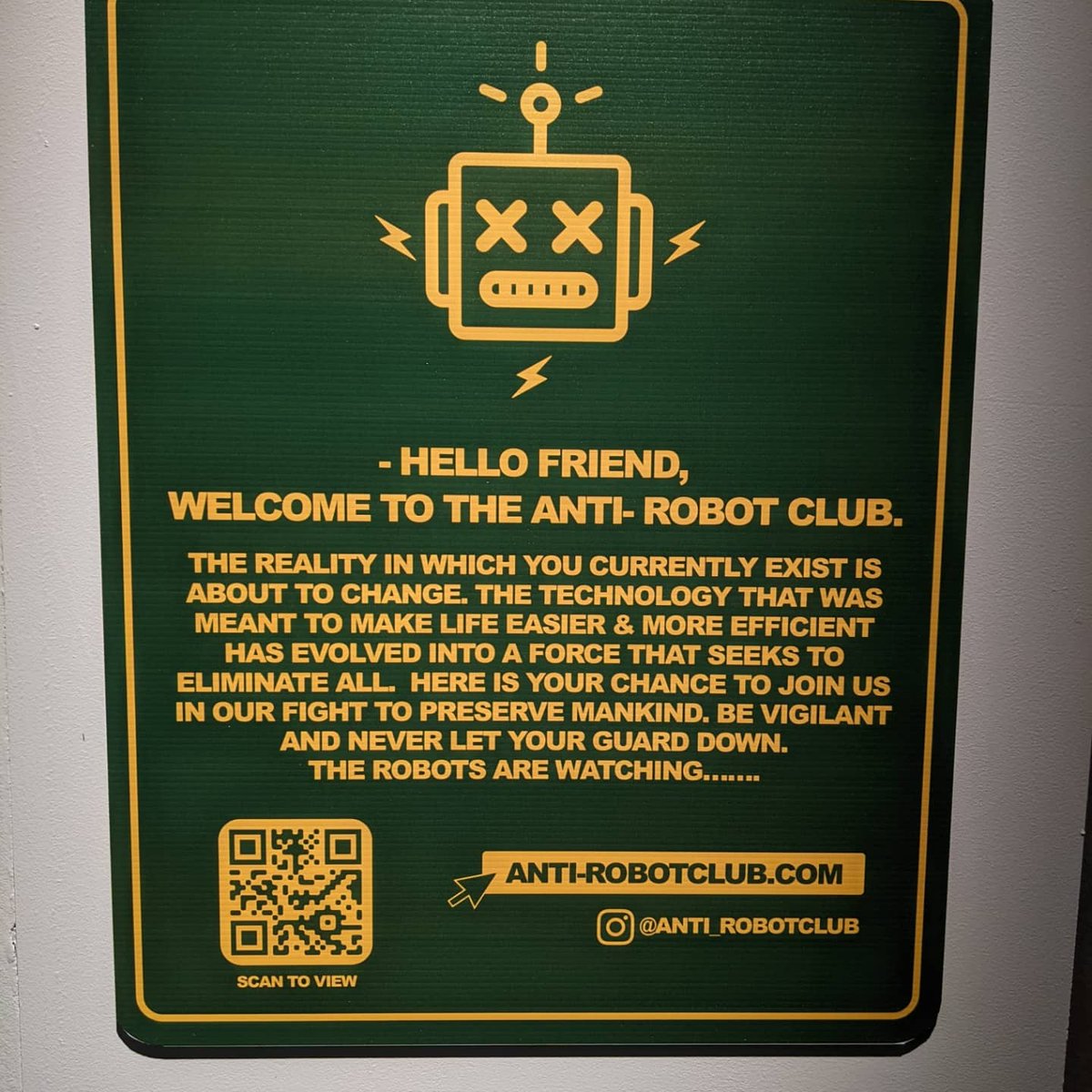 7heads_10crowns's tweet photo. Welcome to the Anti-Robot Club 🤖❌
Spocka Summa installation
at the WaterFire Arts Center
#spockasumma #norobots #popup #antirobotclub #theprogression #waterfire #wfac #artscenter #valleystreet https://t.co/I5loOqpnSz