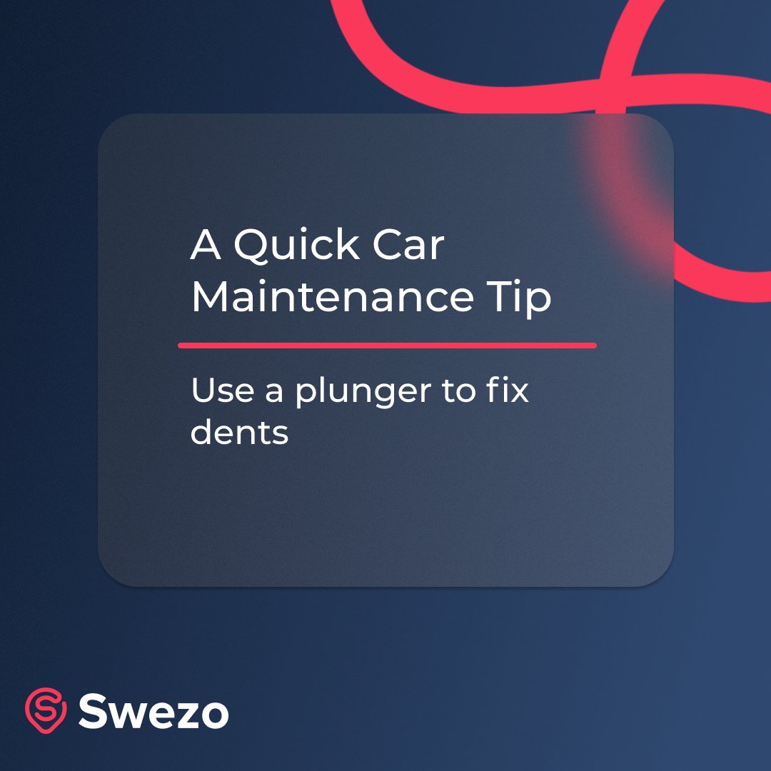 SwezoOfficial's tweet photo. Have ugly car dents? Just pour hot water over the dented surface, put the plunger over the indented area & pull it straight out. You can also reach behind the dented surface of the bumper to push the dent out.
#swezo #carmaintenance #dentrepair #easytip #carrepair https://t.co/W43ag08jpJ