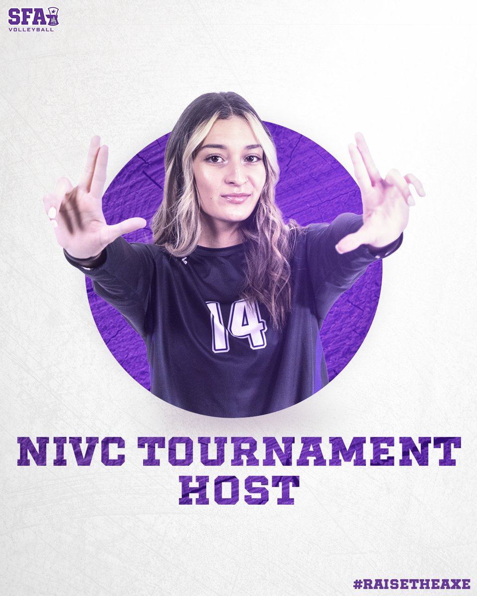 SFA_Volleyball's tweet photo. We are excited to announce that we will be a @WomensNIVC host site! 

Stay tuned for details the regarding bracket, ticketing and more right here!

#AxeEm
#RaiseTheAxe https://t.co/ESnlzWTbgh