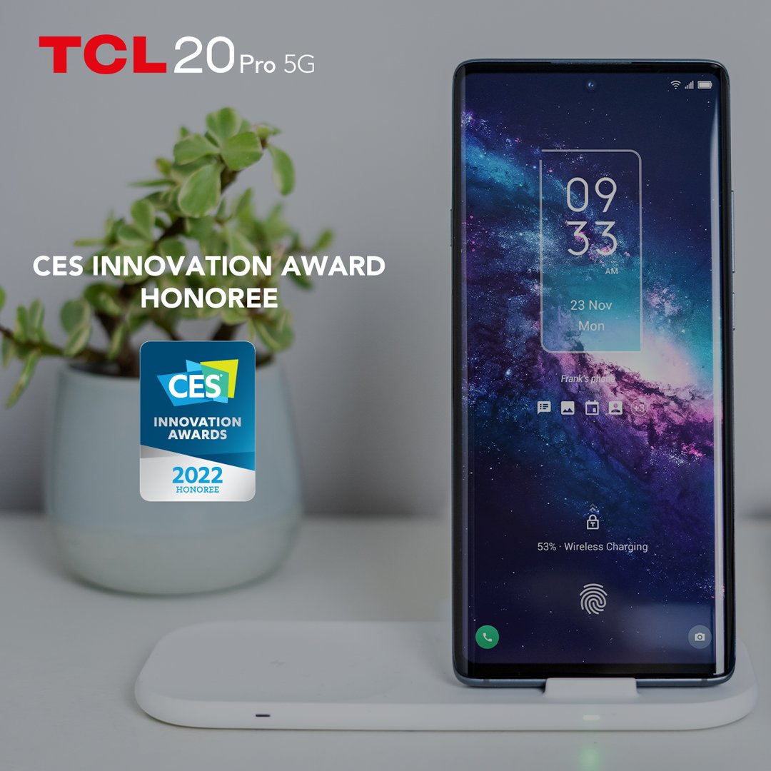 We're pleased to announce that our #TCL20Pro5G has been named a CES 2022 Innovation Awards Honoree!

#TCLMOBILE #CES2022 #CESInnovationAwards