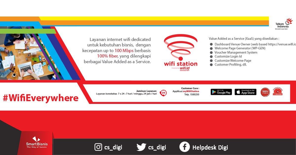 cs_digi's tweet photo. Hadirkan jaringan internet super kencang dari Wifi Station untuk memberikan kesan pertama yang menyenangkan bagi pelanggan di tempat bisnis kamu. Yuk, segera bergabung bersama Wifi Station.
#WifiEverywhere https://t.co/UNjZCItEuv