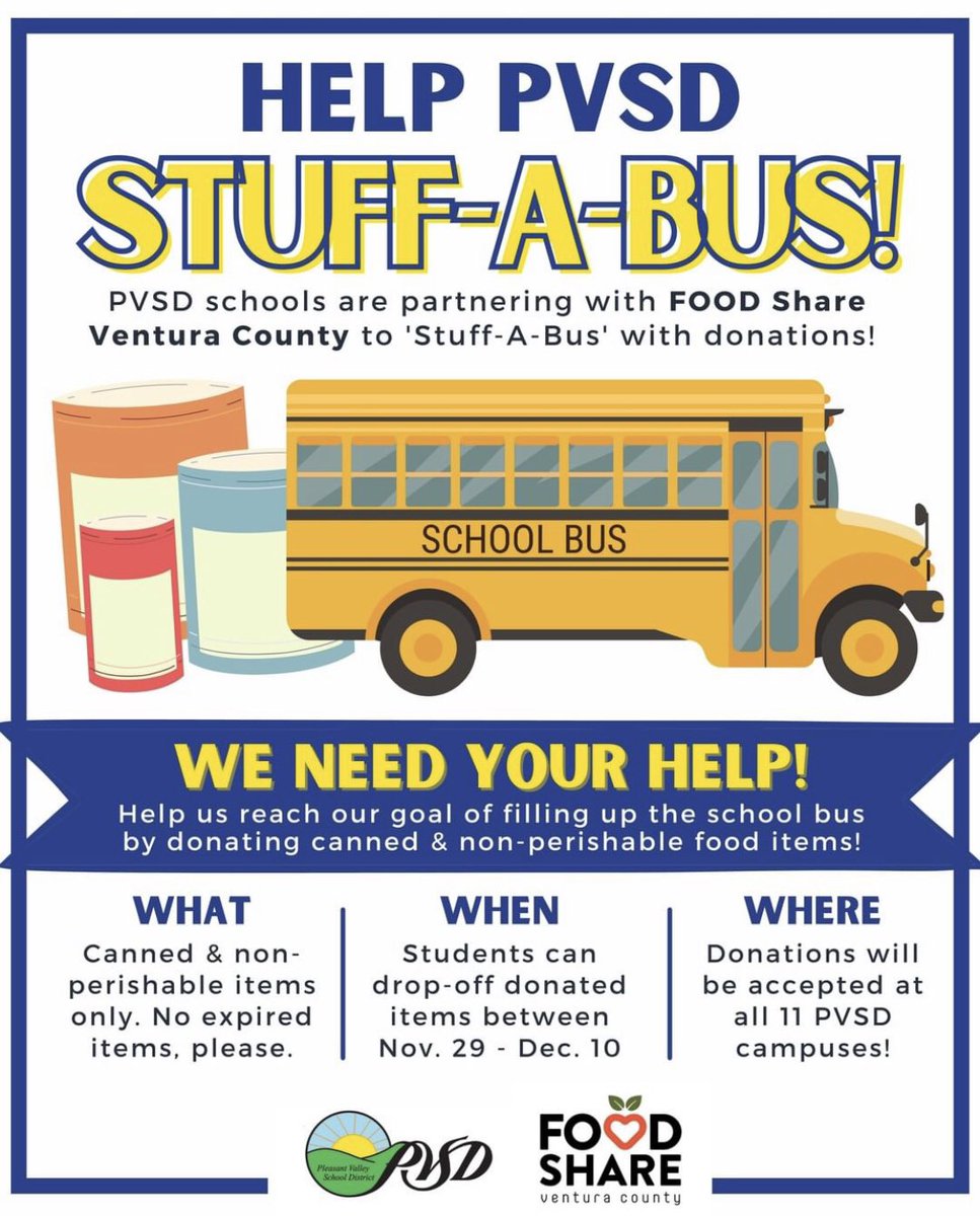 TLSHawks's tweet photo. Tierra Linda Community Council will start collecting donations tomorrow!
Drop off items out front, in the office, or in your child’s classroom. https://t.co/nreReXZ9rY