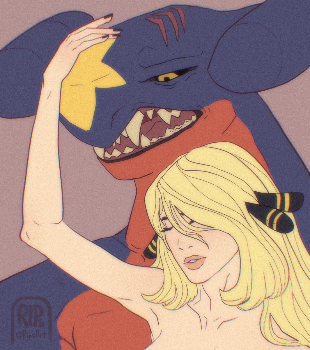 We’ve been playing Brilliant Diamond and realized it’s time to finally draw a piece featuring Cynthia #WIP