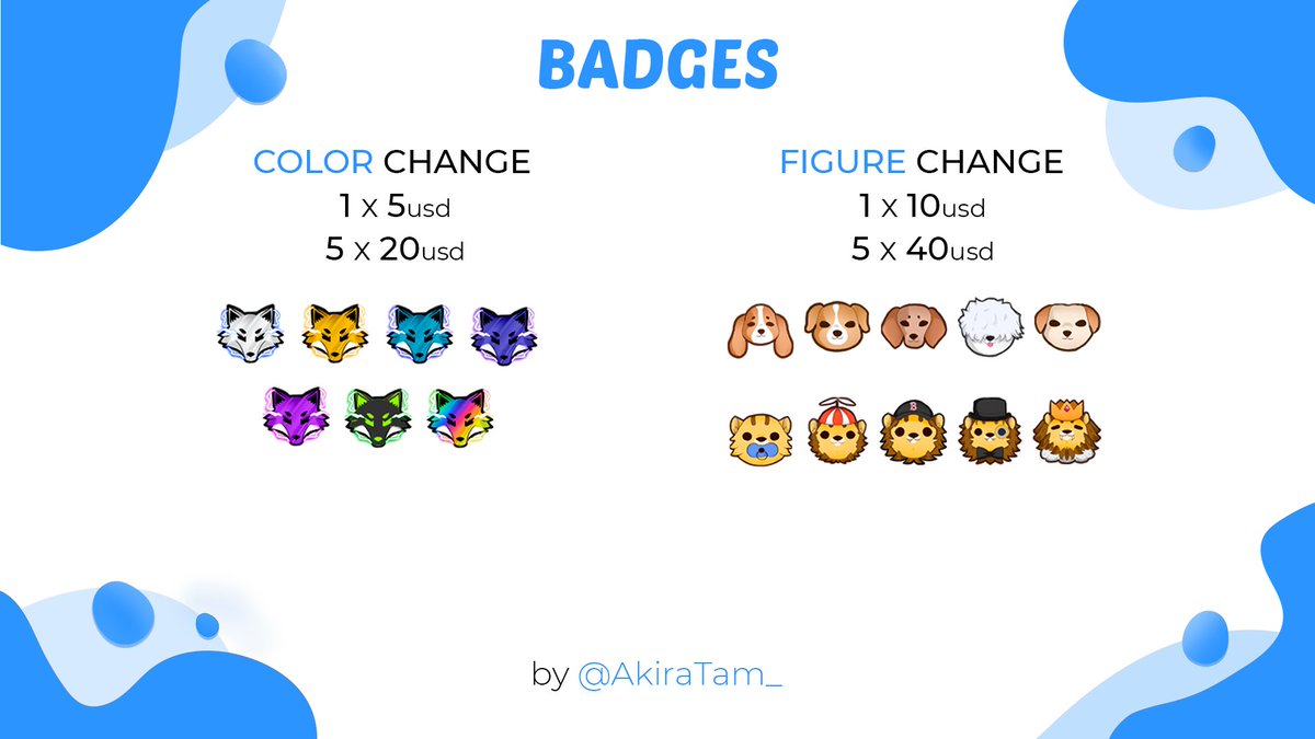 ✨𝘾𝙊𝙈𝙄𝙎𝙄𝙊𝙉𝙀𝙎 𝘼𝘽𝙄𝙀𝙍𝙏𝘼𝙎✨
¡Hola! 
Emotes y badges!
Si te interesa saber sobre alguna otra cosa como: overlays, logos, emotes animados, mándame un DM! 
Se agradecen demasiado los ❤️y🔁
