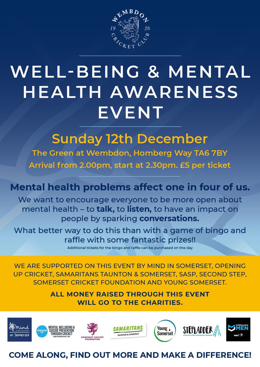 🔥🔥 MH &amp; WELL-BEING EVENT 🔥🔥 After a successful year of raising over 2k for charity and raising awareness - we now have our first event‼️ Purchase your tickets in the thread below, each ticket gives you a bingo and raffle ticket🎫 Don’t miss out, superb prizes up for grabs! 🤩