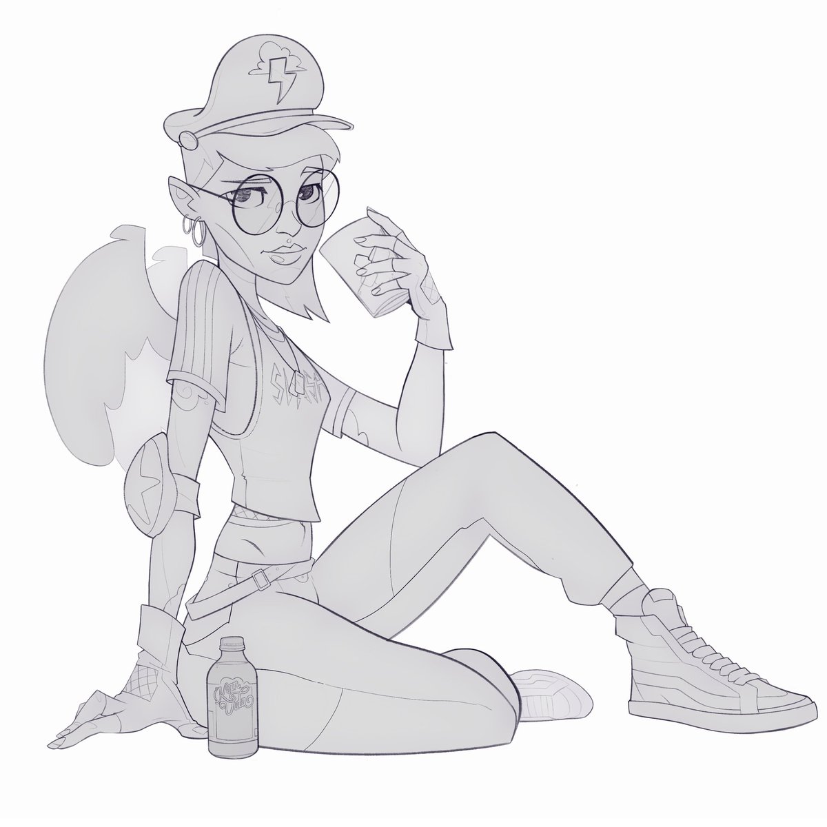 Timeout ⏰ - #characterdesign #characterart #characterillustration #sketch  #sketchbookdrawing #sketchbook #sketch_daily  #drawing #draw #2dart  #rock  #pinup #pinupgirl  #angelwings #pinupmodel #Arcane