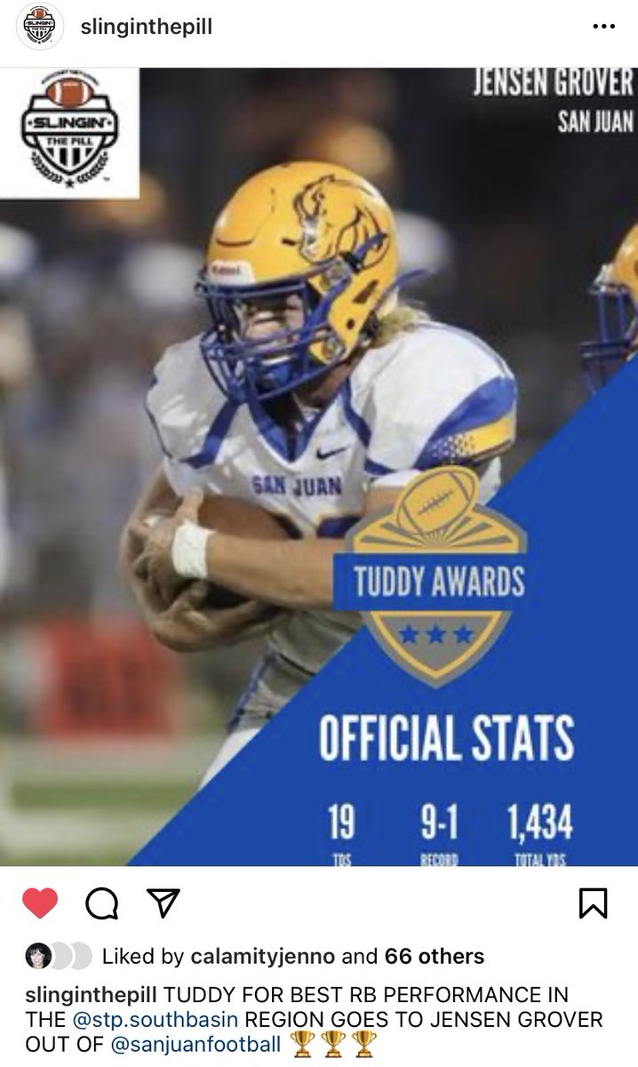 Thank you <a href="/SlingintheP/">Slingin’ the Pill Media™️</a> for the recognition and the O line for helping it happen. #84511 #sjhbroncos #relentless #ringszn