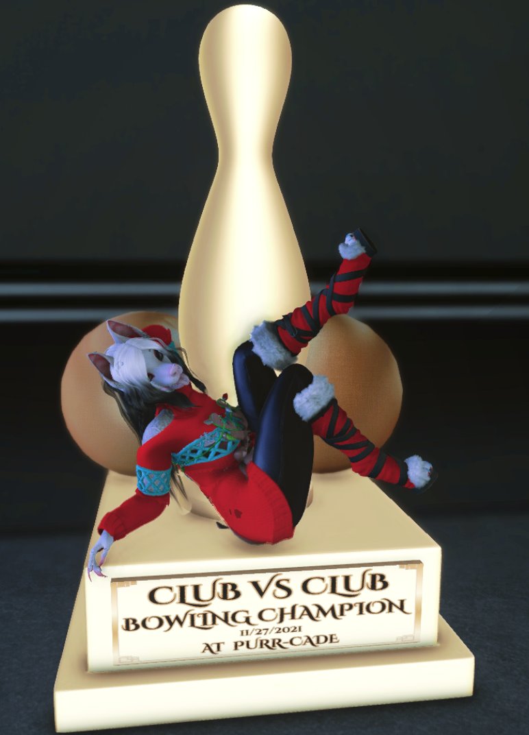 ReneeNyxrose's tweet photo. so here is @WaveLengthClub Trophy that we won against @SaraSissy10! I look great sitting on it don't I? #BalancedKhaos #PureLuck https://t.co/1mNBKTWYdW
