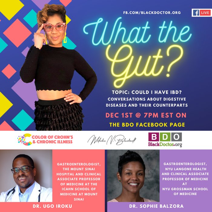 Melodie Narain-Blackwell (@mustbthemusic) on Twitter photo Kicking off #CCAwarenessWeek on Dec 1, in conversation w/some of the leaders of <a href="/blackingastro/">ABGH</a>!
Could you have #IBD? Find out from <a href="/realDoctorUgo/">Ugo Iroku MD</a> + <a href="/SophieBalzoraMD/">Sophie Balzora, MD, FACG</a>
π© Ignoring Stomach Aches
π© Blood in your π©
π© Can't take a π©
#TuneIn and tell your friends to tune-in too. Kicking off #CCAwarenessWeek on Dec 1, in conversation w/some of the leaders of <a href="/blackingastro/">ABGH</a>!
Could you have #IBD? Find out from <a href="/realDoctorUgo/">Ugo Iroku MD</a> + <a href="/SophieBalzoraMD/">Sophie Balzora, MD, FACG</a>
π© Ignoring Stomach Aches
π© Blood in your π©
π© Can't take a π©
#TuneIn and tell your friends to tune-in too.