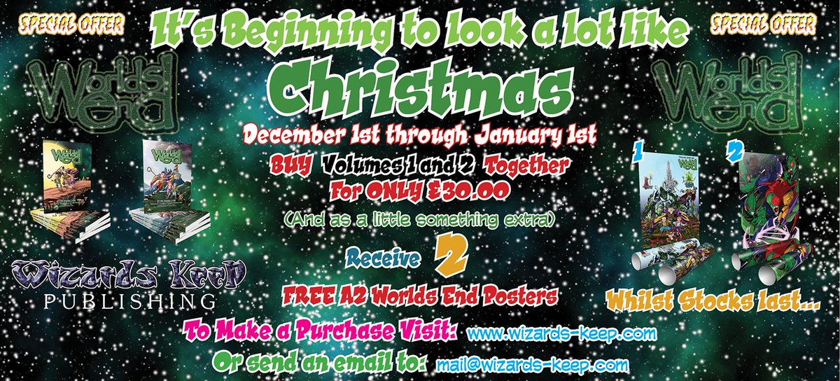 It just keeps getting better folks - Check out our latest Christmas Deal...
#Christmasgifts #christmasgift #Christmas #graphicnovel #allages #christmaspresent #WorldsEnd #WizardsKeep #comicbook #comics #comic 
🎅🤶🧙‍♂️🐕🐕