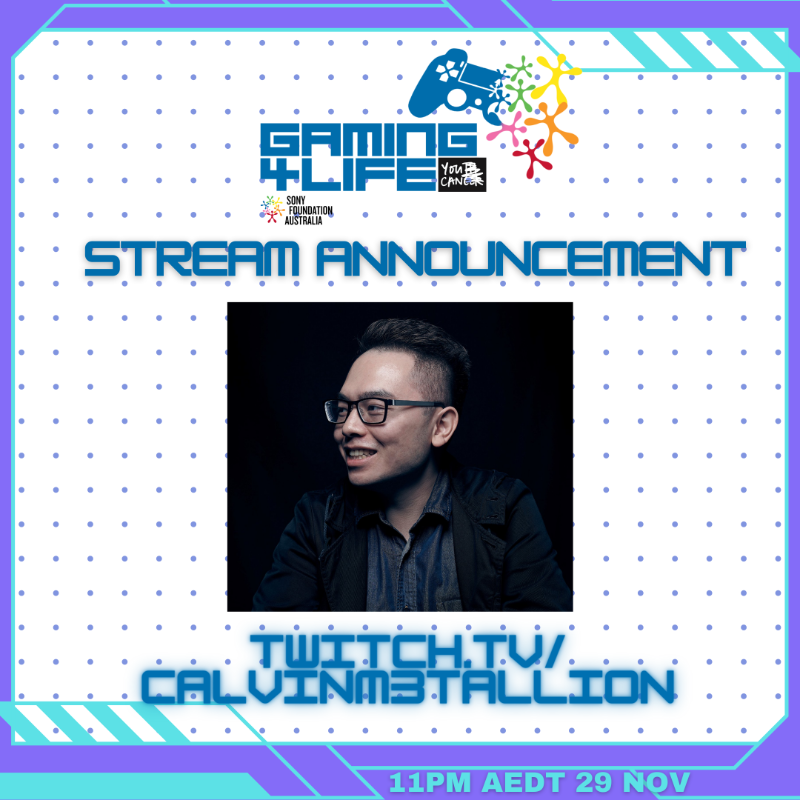 SonyFoundation's tweet photo. We're proud to be supported by our #Gaming4Life stars for the second last day of #Gaming4Life. Join @StormiePlaysYT, @SkyBlueJohnno, @sparhawkgames, @CalvinM3tallion and The Bearant! 

Tune and support their streams final streams to support young Australians battling cancer.