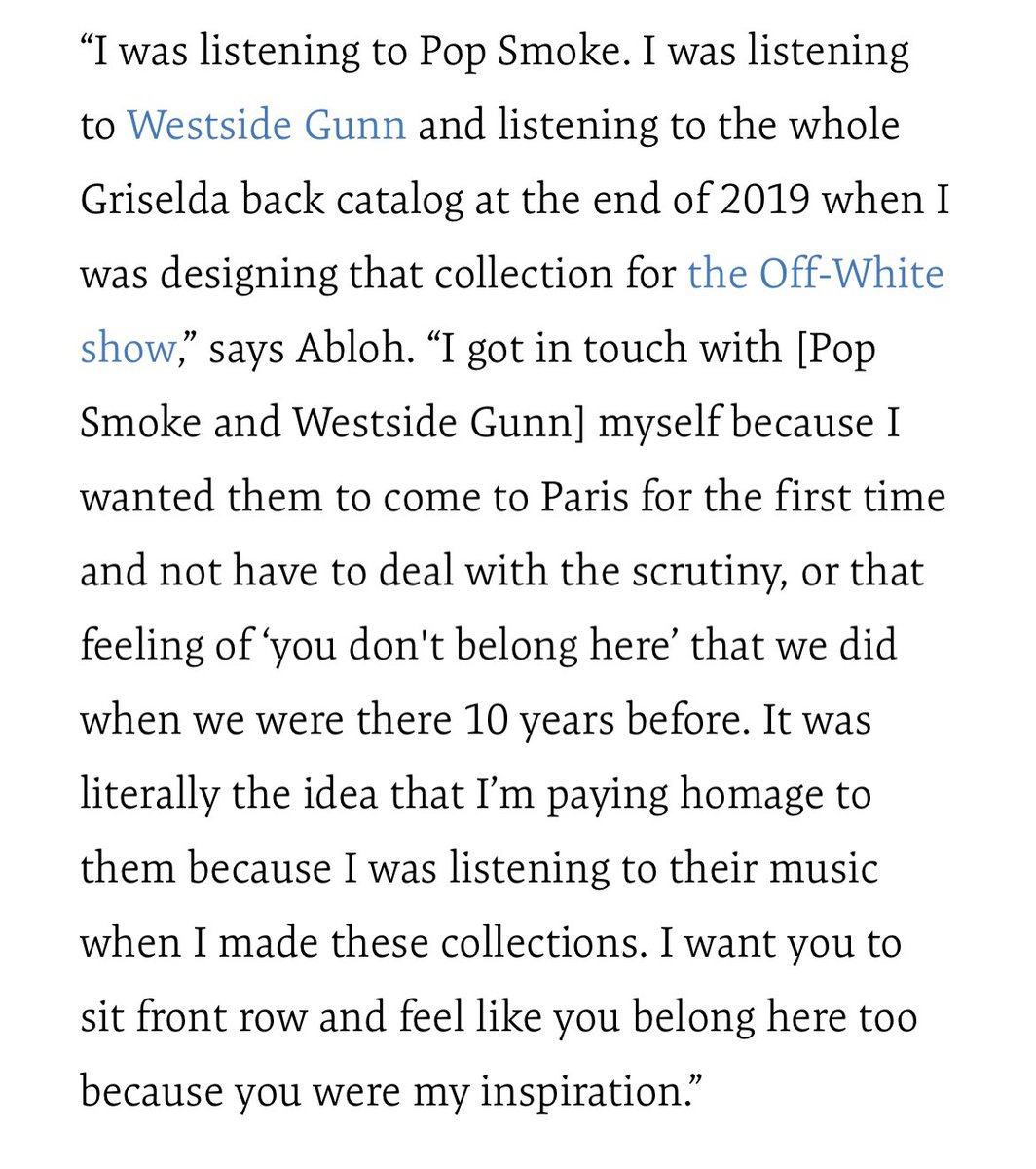 _DeStefano's tweet photo. I was fortunate enough to speak to Virgil Abloh on two occasions. He knew his status in the fashion industry and used it highlight individuals that traditionally get overlooked. He strived to make an impact beyond just his material creations. He achieved that. RIP. 🙏🏻 https://t.co/1Yi7LVao7j