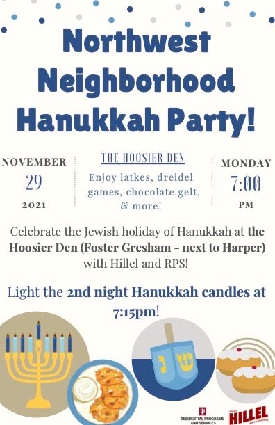 IndianaHillel's tweet photo. @IUJGray Thank you so much.  IU Hillel is so grateful for your support, the support of IU athletics and the support of Indiana University.  As we begin the first night of Hanukkah tonight, we look forward to celebrating the holiday with the IU community. https://t.co/DZijKC1UgE