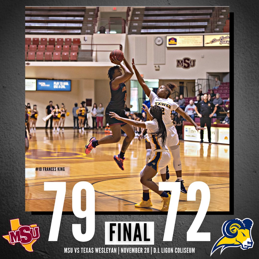 MSUTexasWBB's tweet photo. Mustangs defeat Texas Wesleyan in the Dome! King has another dominating game with a season high of 25 pts. Bostic follows behind with 12 pts.
Mustangs will go up against Oklahoma Christian under the Payne Athletic Center, Dec. 2 at 5:30pm https://t.co/HhkOBwNhUY