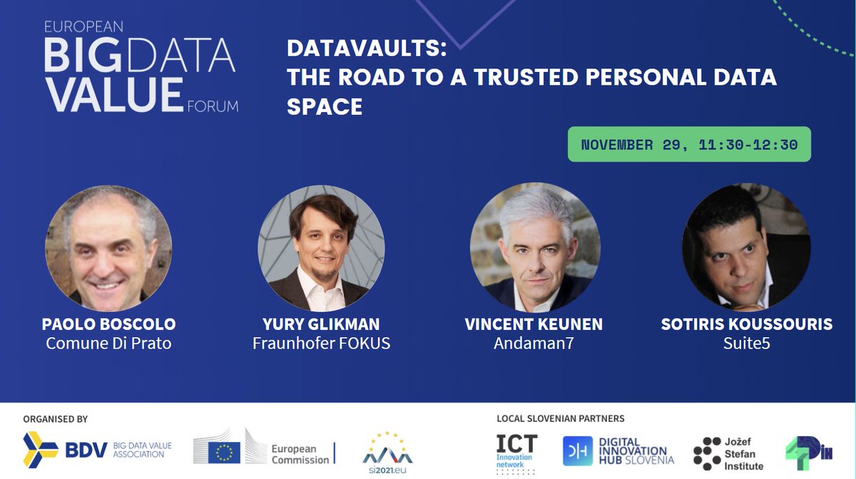 DataVaultsH2020's tweet image. Get Ready! Join us today ⏰ #DataVaults Keynote Speakers at #EBDVF21 @BDVA_PPP