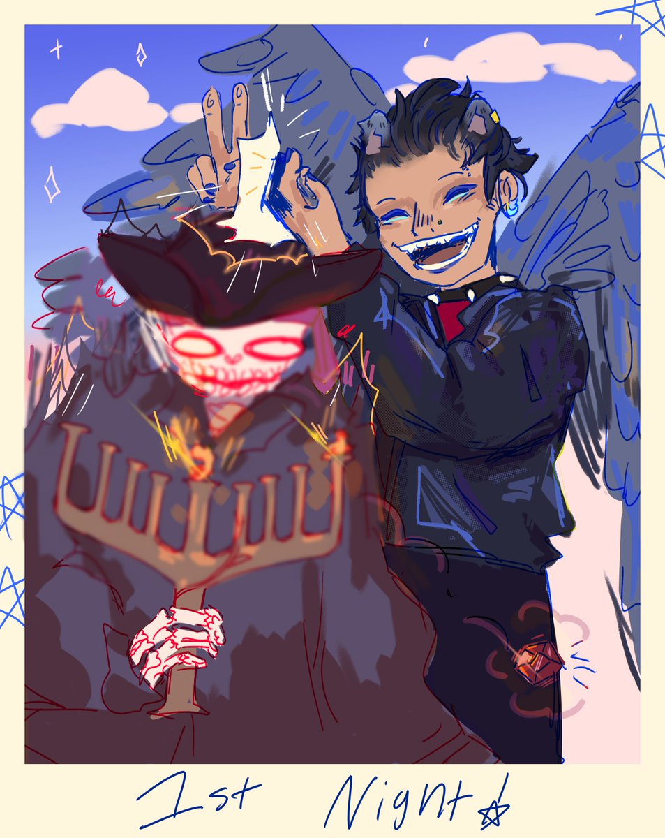 tiny_revel's tweet photo. happy first night of hanukkah!! 
the blaseball discord is doing a event, so i'll be posting all my art for it in this thread
night one: family! https://t.co/1ShLgnPqD0