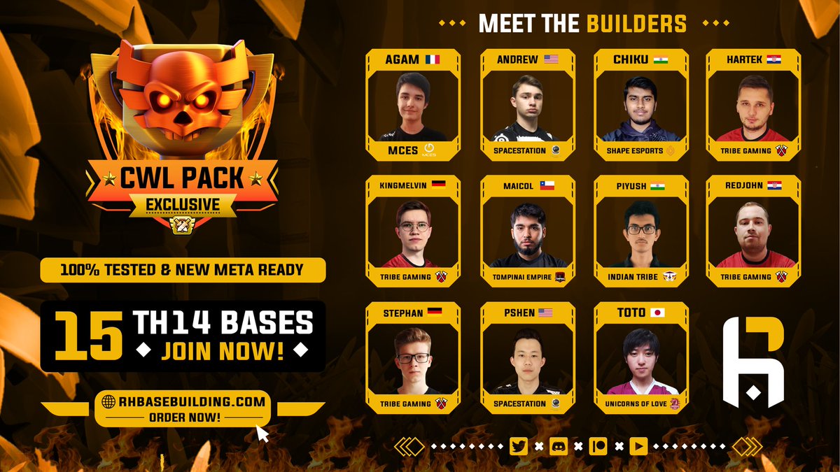 ⚔️TH14 CWL Pro Pack
📅December Edition

😎15x TH14 anti 3 CWL Bases

💯100% Tested &amp; Champ 1 Ready

🔥45% OFF (Black Friday Special)

📛Limited to 10 People Only

🔄We reserved 1x Spot for 1x Lucky Retweeter, so make sure you RT + Tag your friends in comments for a chance to win!