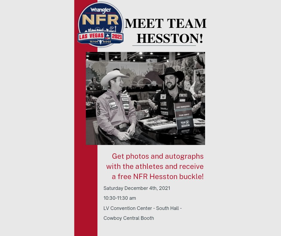 Here's your chance to meet some of Pro Rodeo's biggest names ♦️ Join us at the Las Vegas Convention Center Saturday December 4th from 10:40-11:30