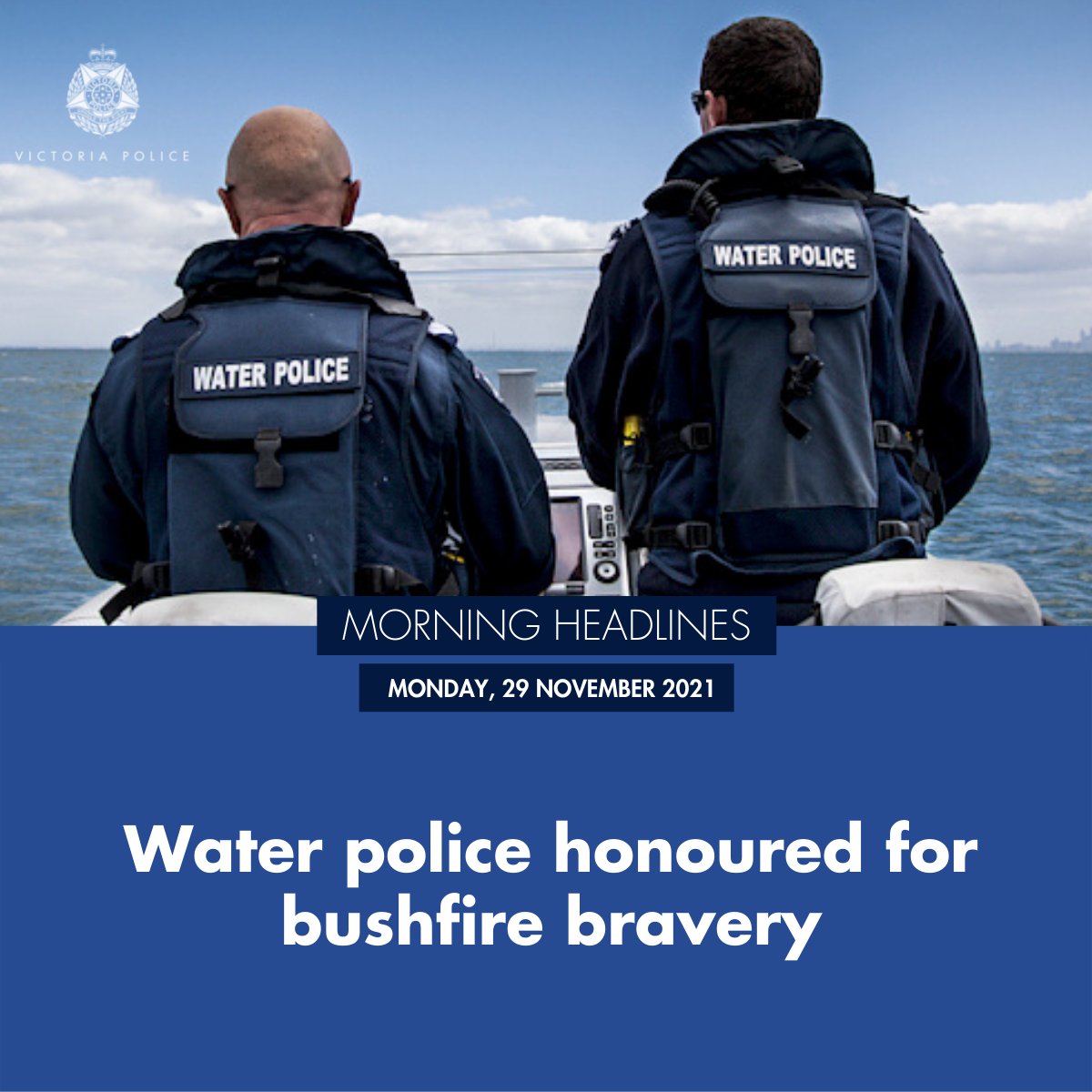 Two police who fought back flames threatening Mallacoota's CFA station as citizens sheltered inside during the Black Summer bushfires have been honoured for their bravery.

Read more, https://go.vic.gov.au/l7uTwX