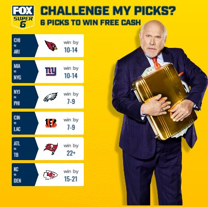 sb_splash's tweet image. Better believe I'm winning this one  These are my picks I just made on @foxsuper6 ! Can you beat me for a chance to win free cash? foxsuper6.onelink.me/y0bF/e46a6e6b
