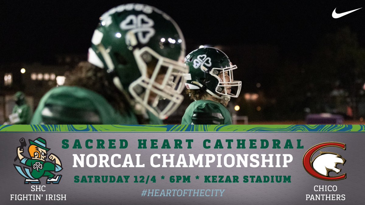 Fightin' Irish Football will host <a href="/ChicoHighSports/">Chico High School Athletics</a> in the CIF NorCal Championship Game on Saturday 12/4.  We will see everyone at Kezar Stadium for the 6pm kickoff!  #GoIrish #HeartOfTheCity