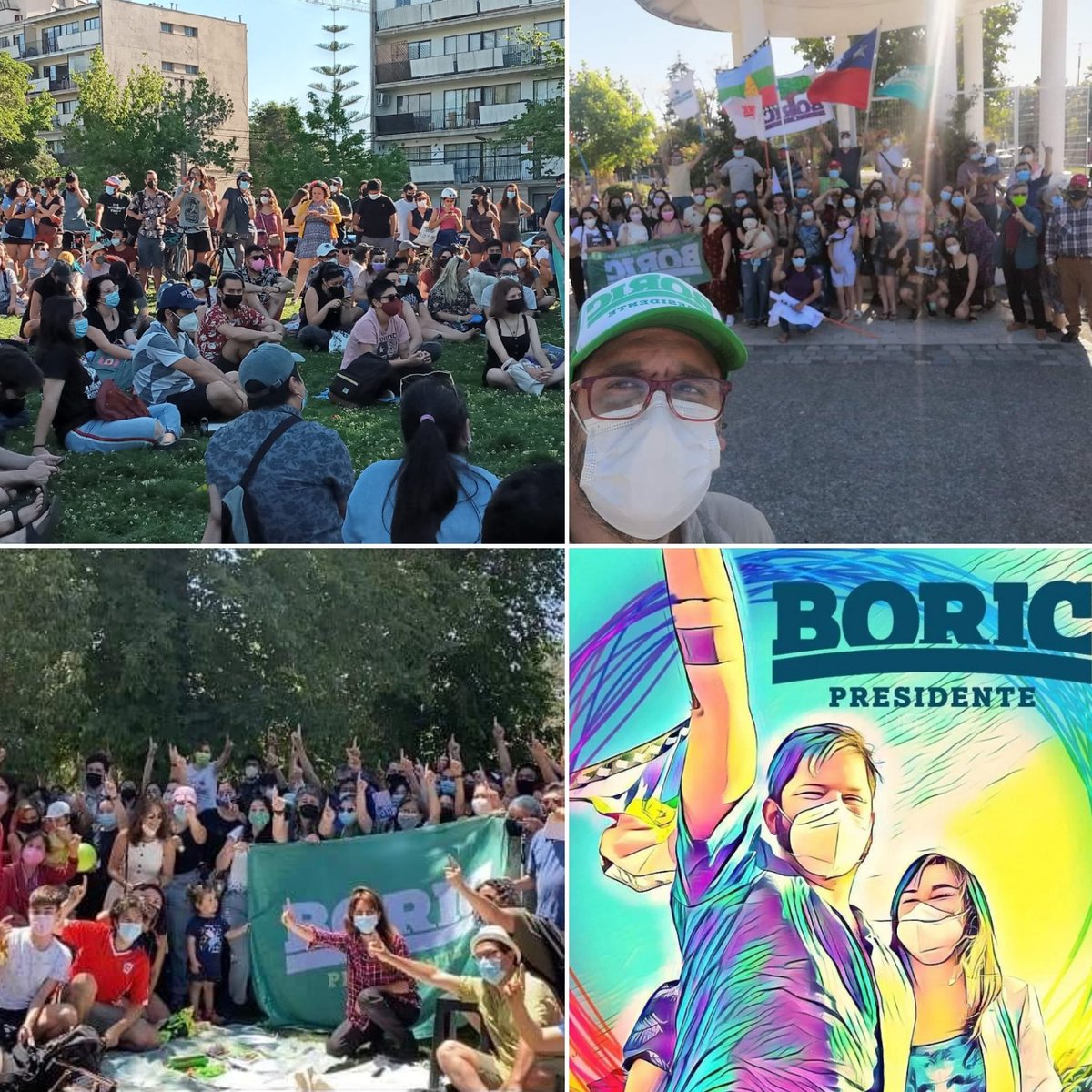 doris_gonzalez_'s tweet photo. Con alegría y esperanza #ComandosPorBoric a lo largo del país, en espacios públicos de diversas ciudades. X un 🇨🇱 con seguridad y justicia social #MeUnoConBoric ☝️ #FelizDomingoATodos @ComandoBoric @gabrielboric @emischneiderv @izkia @CamilaRojas_V @gonzalowinter @ClaudiaPizarro https://t.co/l3nFxoVa4E