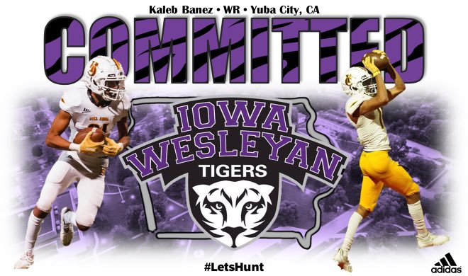 kalebbanez0702's tweet photo. Excited to announce my commitment to Iowa Wesleyan University! Big thanks to the coaching staff for believing in me! 🟣⚫️ @IWTigerFootball @CoachLozano23 @CoachDaniels_IW @grind_30 @Factory530 @yubacityFB #GoTigers https://t.co/6an2F83zw1