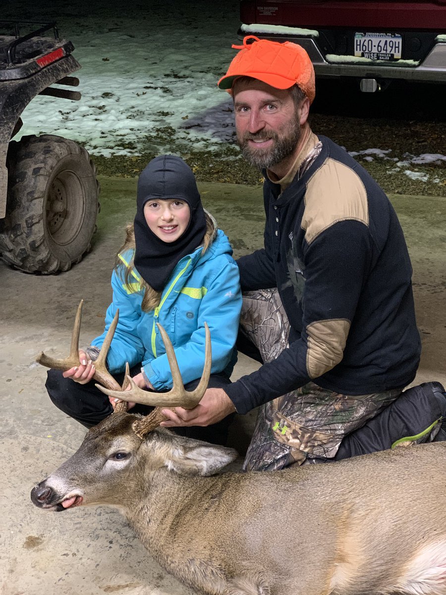 Wise1919's tweet photo. Jillian got her first buck/deer today with my paps .222 from a distance of about 130-150 yards!! I know he’s still smiling in heaven!!  I’m a proud dad for sure!!  It was a 10 point at one time.  8 point now. Couple broke points.  The left side fell off while it was running. https://t.co/2Qt7kvnKc8