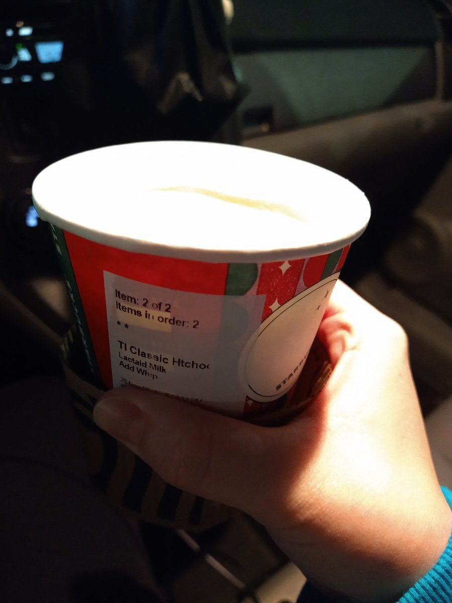 marissacuddy's tweet photo. Idk what @StarbucksCanada did to my classic hot chocolate today but the contents were purely white and it tasted terrible almost like it was milk, cream and whip cream mixed. It was not even a white hot chocolate because I would have been able to drink it still! https://t.co/OmsrvPrslm
