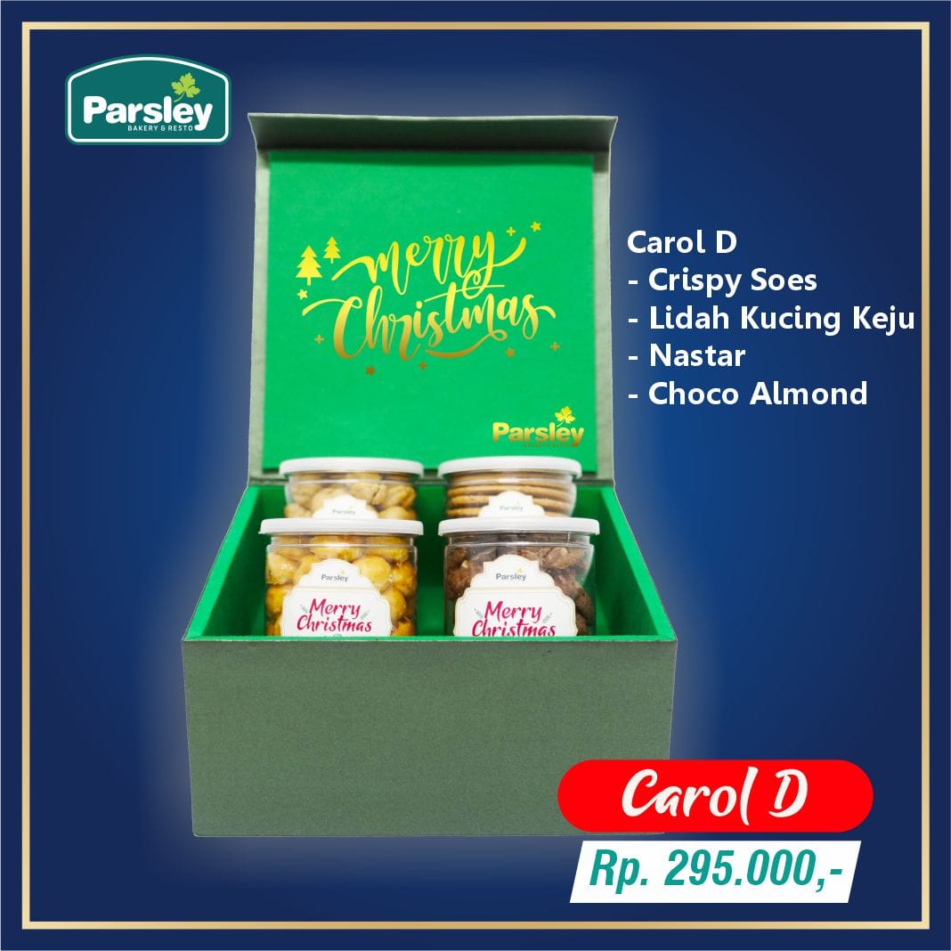 Sahabat Parsley sudah mempersiapkan hadiah untuk natal tahun ini belum?

Sahabat Parsley tak perlu khawatir! Aneka Parcel cantik Carol bisa Sahabat Parsley dapatkan untuk merayakan Natal tahun ini!

Info &amp; Pemesanan 
08112662300 (Christina)
08112660500 (Novi)
08112663900 (Shinta)
