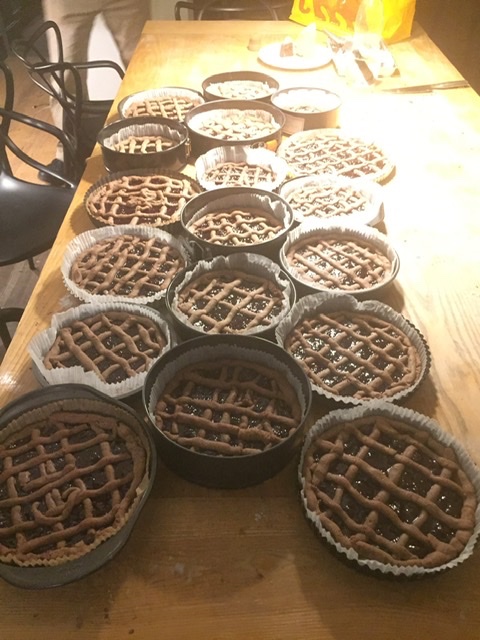 Every year my Austrian émigré family in England get together for some festive baking. This year we baked 25 Linzertorte (and mountains of Vanillekipferl) for 45 family on Christmas Eve

<a href="/StadtLinz/">Stadt Linz</a> do you give out some kind of medal for this? 

#NeverUnderKnowinglyUndercatered