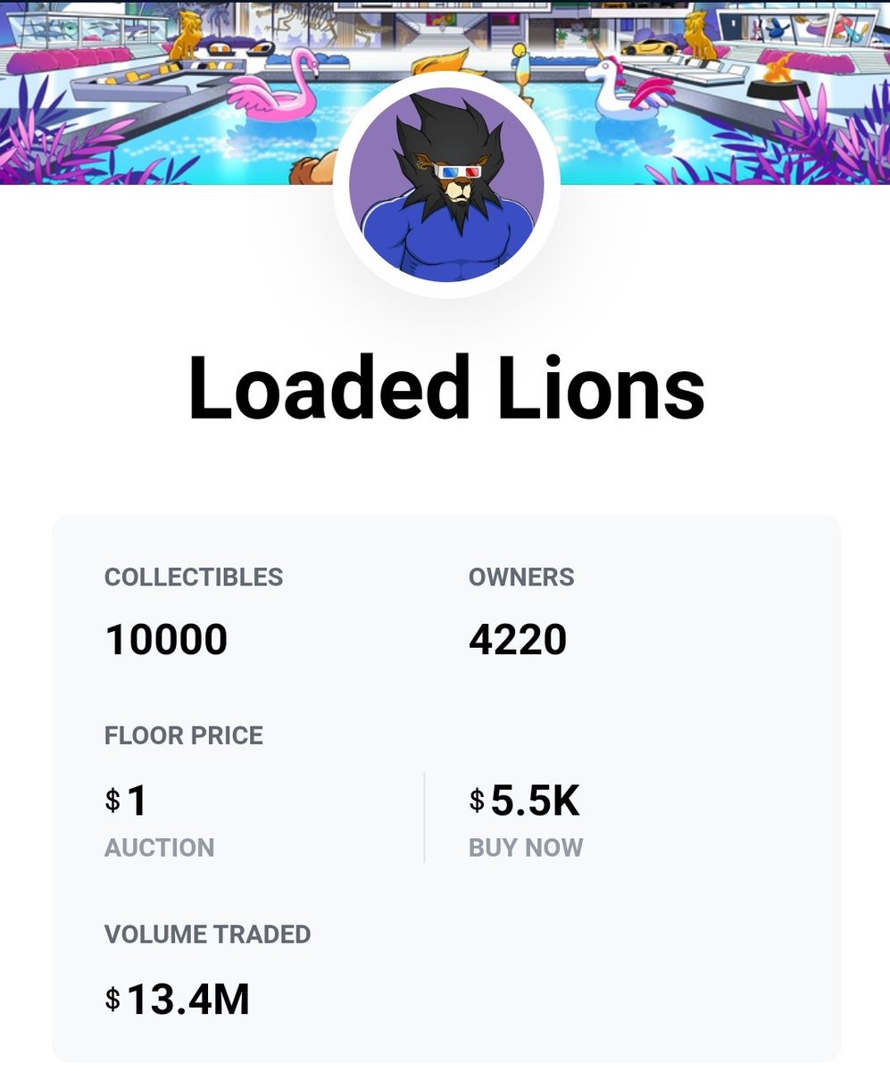 BarnumTax's tweet photo. The #LoadedLions #nft has hit a $5,500 floor price!!! Get in now on @cryptocomnft before they are $55,000!!! https://t.co/GrTJ5MEqTZ