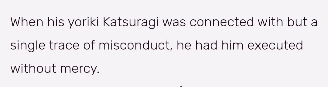 scaraarchive's tweet photo. totally super fun fact of the day: scaramouche went on a killing spree, ending three bloodlines and leaving one hanging on by a thread as an act of revenge after his friend katsuragi was executed https://t.co/a6dCAqrELT