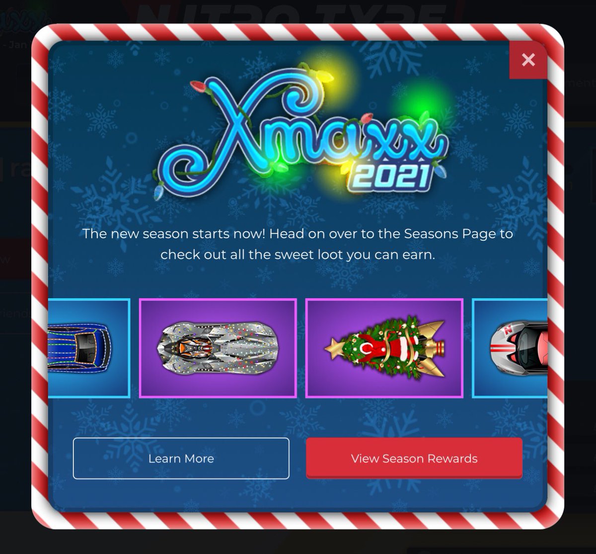 NitroTypeHub's tweet photo. The Nitro Type XMaxx season is now LIVE!
Start racing to earn all 33 tiers of awesome loot!
Gold members: log in to instantly claim the LED Streetracer car, Lit Christmas tree sticker, and the "Breaking the Ice" title! https://t.co/6ndIXLBqoM