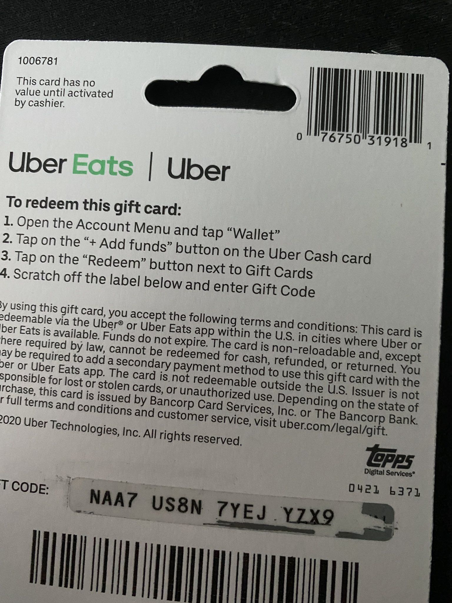 Doordash Gift Card Pin Scratched Off - vzl01ni