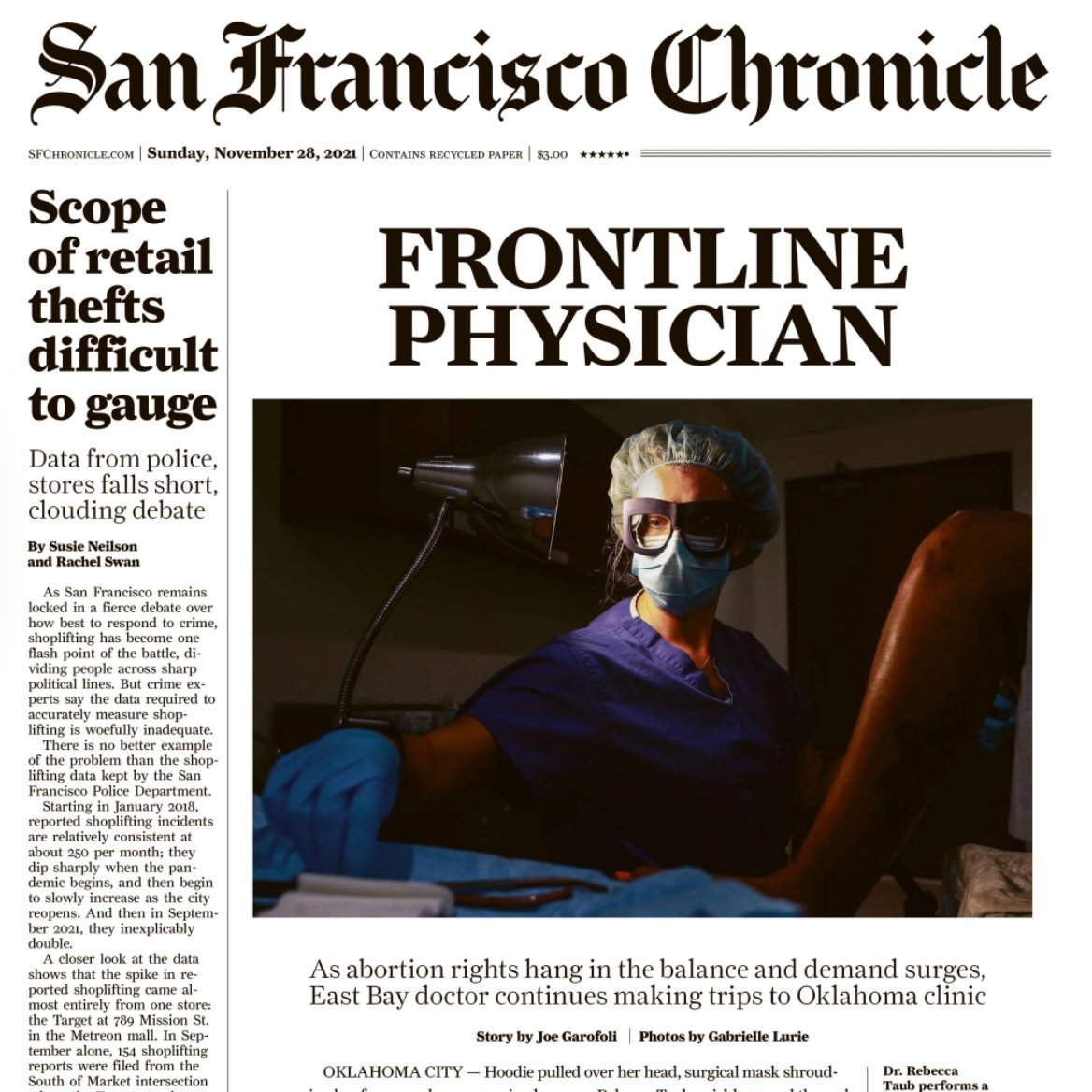 thegynosaur's tweet photo. Roe v Wade is at risk.  Great working with @sfchronicle
 @joegarofoli @gabriellelurie to show what life is like on the front lines of abortion care in the US. #abortionishealthcare https://t.co/LxfHGKJFuE