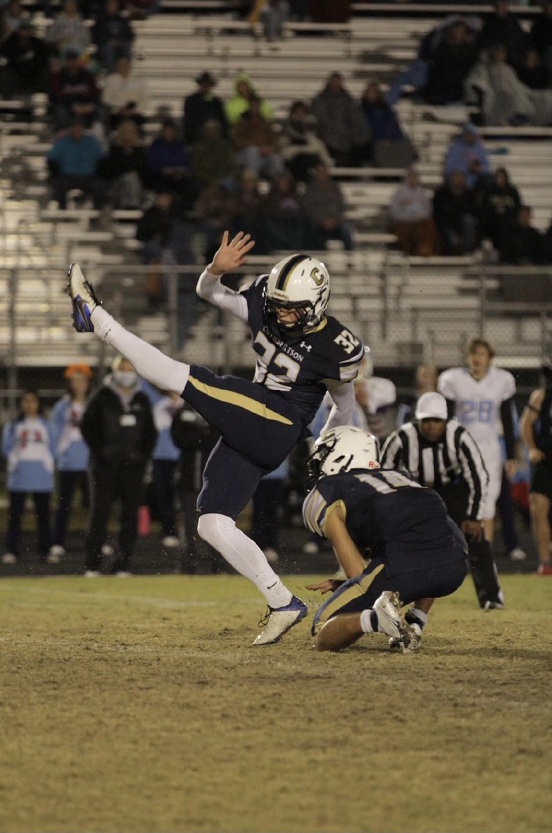 RudkoJack's tweet image. Beyond thankful for God, my coaches, and Cuthbertson Cavalier Football for making my senior season special:
- 45/48 PATs 
- 5 Field Goals 
- School record for longest field goal (47 yd)
- 5 onside kicks recovered
- 4 solo tackles 
@DanOrnerKicking @MattWogan6 @CuttyFootball