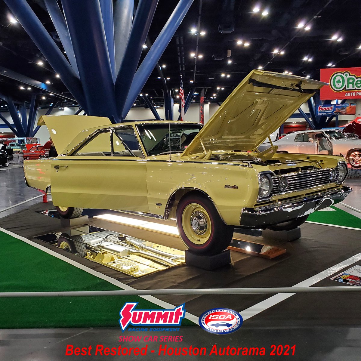 theisca's tweet photo. @SummitRacing Show Car Series results from this weekend's Autorama in Houston:  Best Restored Janice Southerland &amp; Larry Snow from Red Bluff, CA - 1966 Plymouth Satellite https://t.co/9gcYop6nkM