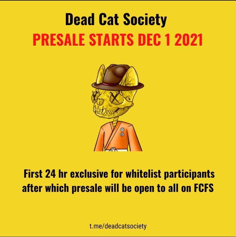 deadcatso's tweet photo. First there were 100 now there are NONE. DCS-MainStreet Lottery Offer now SOLD OUT. Presale Loading…. LFG 🚀🚀🚀 #DCSGang https://t.co/bRfYDlb6Gw