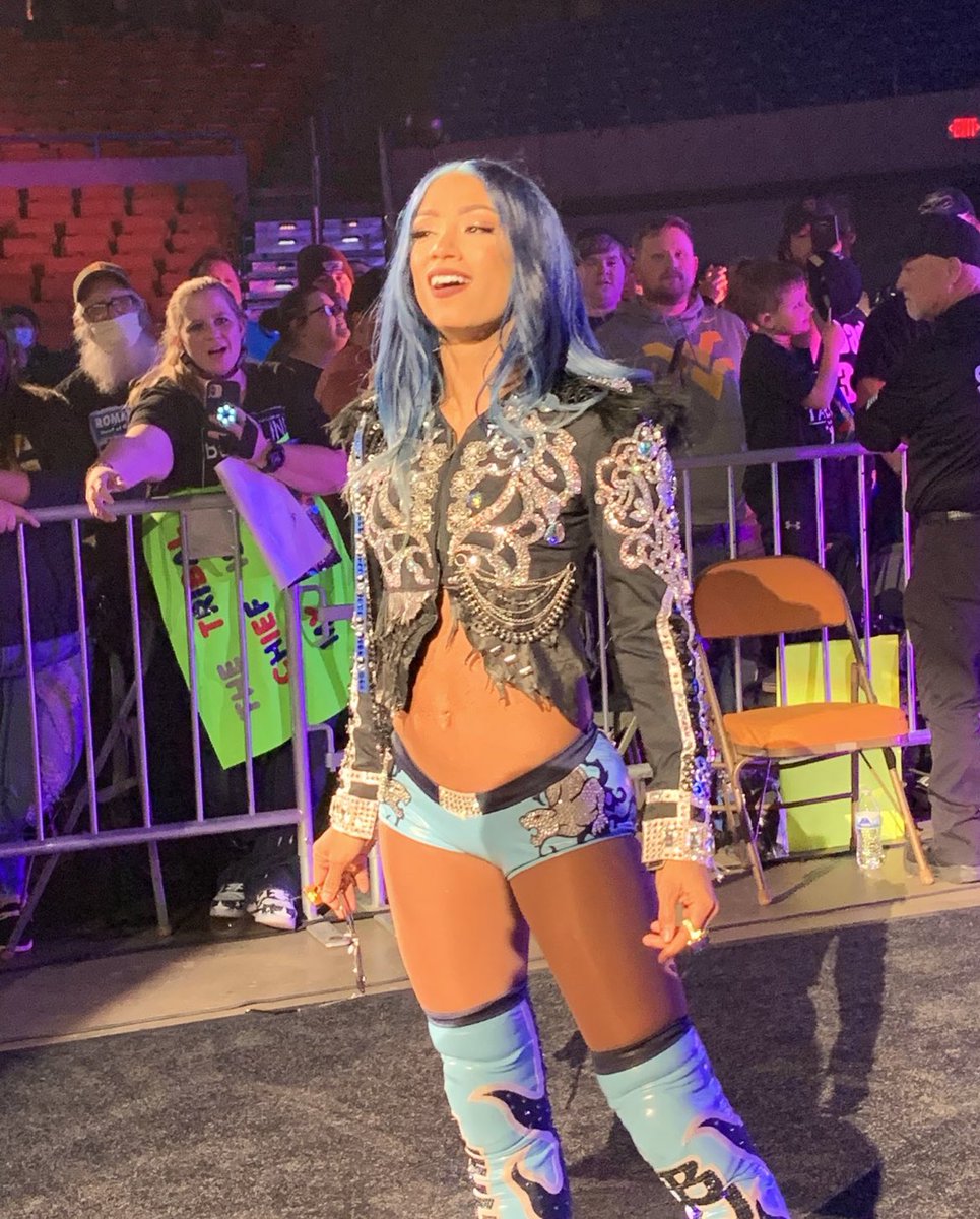 I fall inlove with this gear more and more every time she wears it😍😍 #thebaddest #goat #WWECharleston 