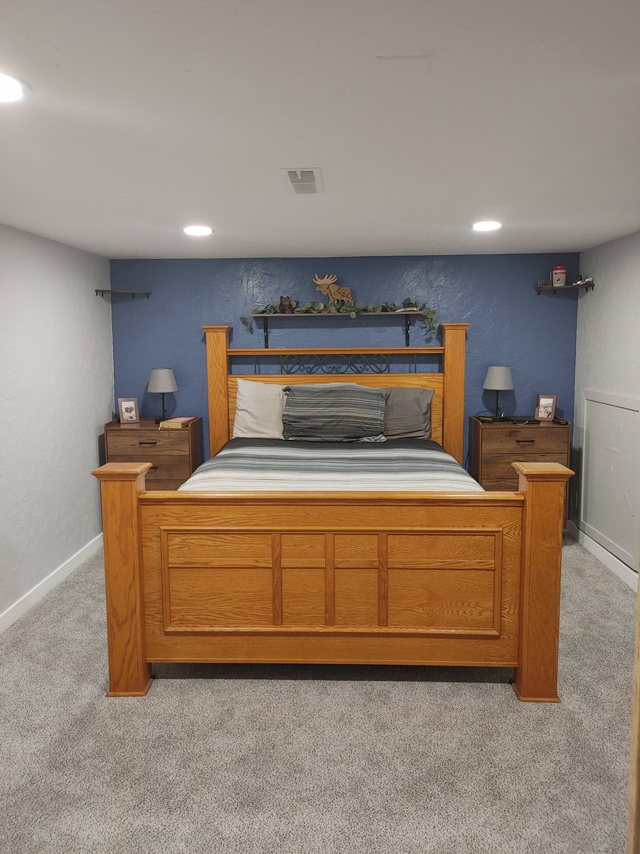 SydneySteen2's tweet photo. My man and I rebuilt and remodeled our room and I am in love. We did the construction, electrical, mudding, painting, and trim. I couldn't be more proud of it. Now talking him into building me a bathroom next to our room🤪 https://t.co/j7M8advLwt
