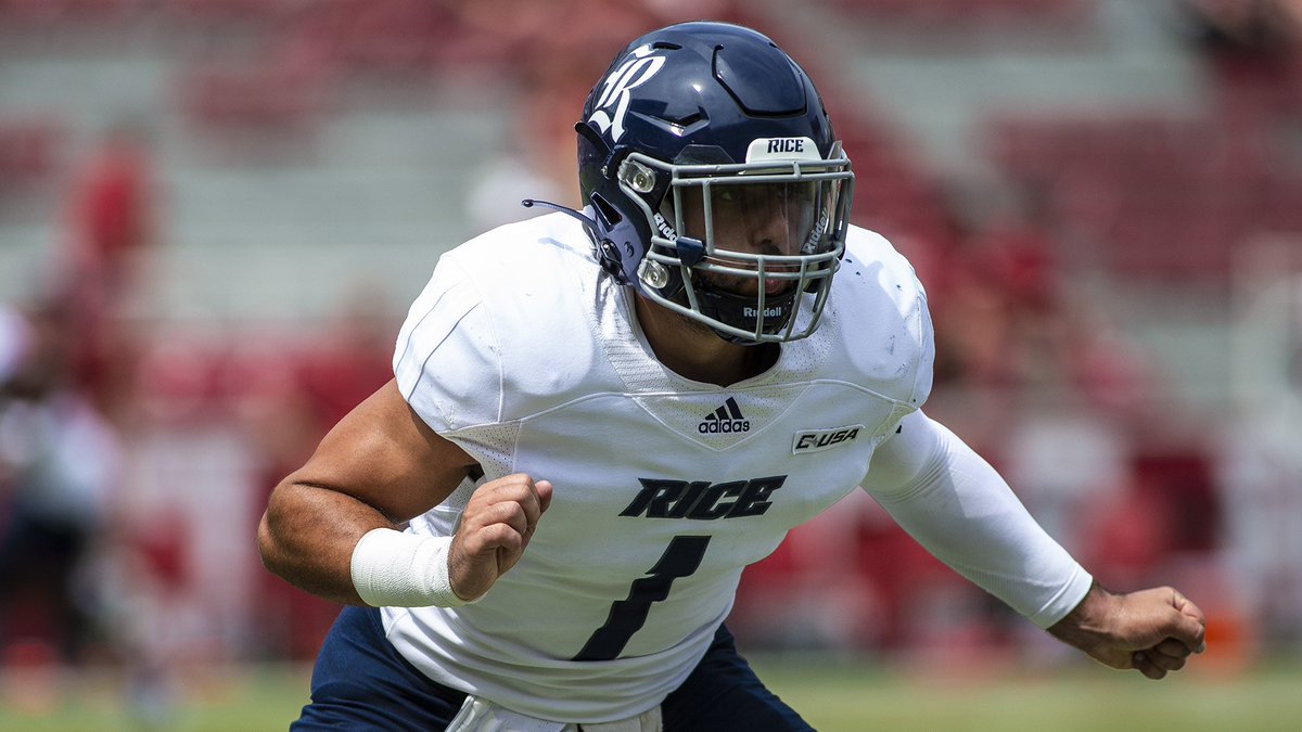 NCAAFNation247's tweet photo. Rice LB Antonio Montero has entered the Transfer Portal

Career Stats
• 201 Tackles
• 15 Tackles for Loss
• 3.5 Sacks
• 6 Pass Breakups
• 1 INT
• 1 Forced Fumble
• 1 Fumble Recovery https://t.co/hmujgdiXzA