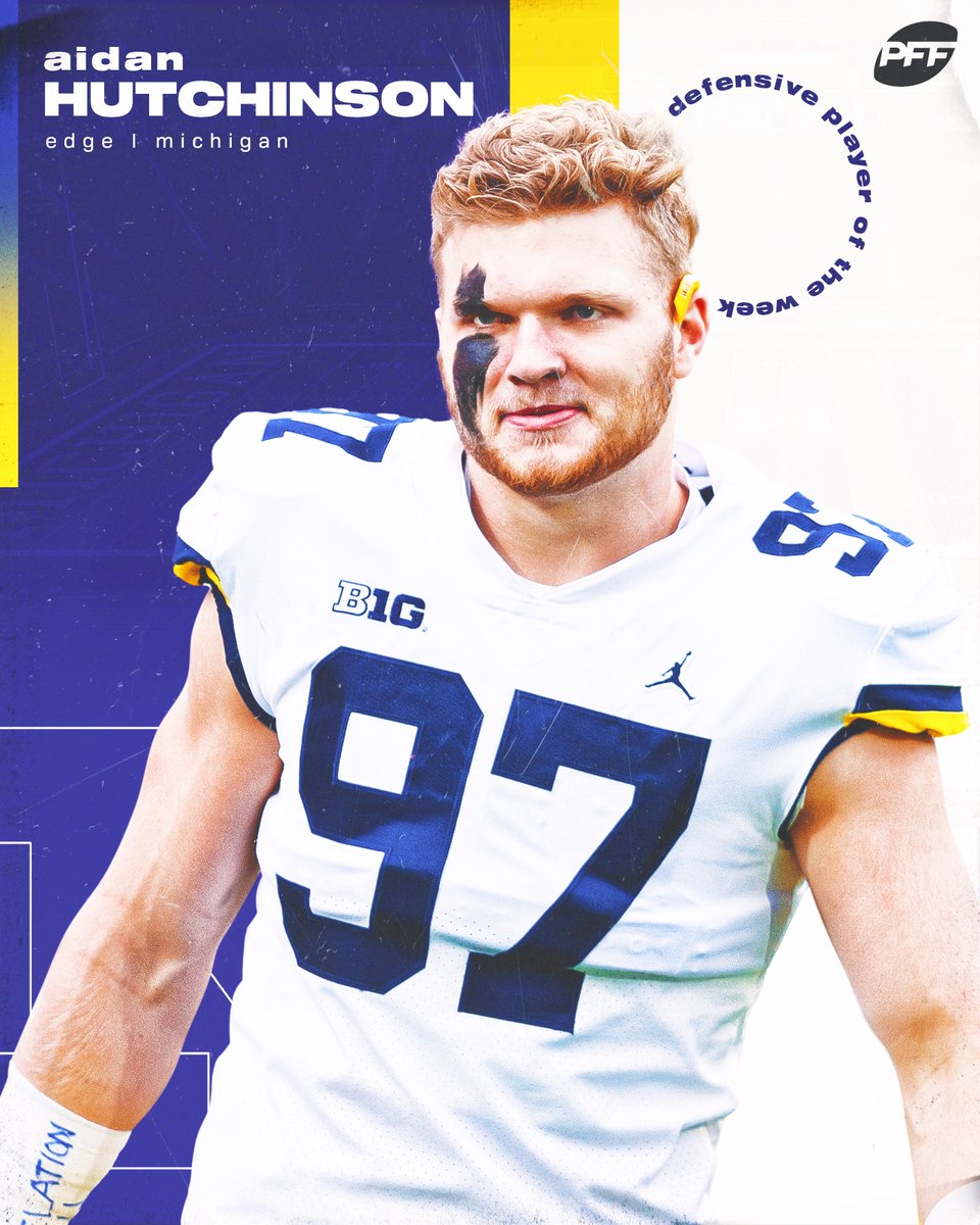 PFF_College's tweet photo. 🏆 PFF PLAYERS OF THE WEEK 🏆

O: Clayton Tune, @UHCougarFB 
D: Aidan Hutchinson, @UMichFootball https://t.co/8OQy0GPQz7