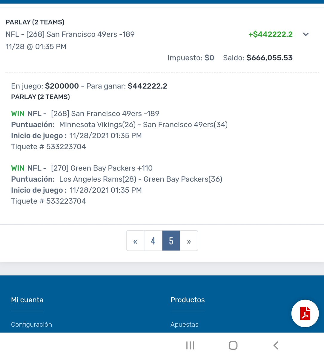 CChequiel's tweet photo. Verdeeeeeeeeee ✅🎯🏈🤑🥳💵 $ 442,000 se las puse en vivo chabalones cuando iban empatados ambos juegos https://t.co/eCuEu5IqlX