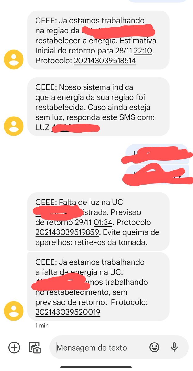 CEEE segunda falta de energia em menos de 3 dias na Gomes Carneiro, Medianeira. #ceee <a href="/CEEE_Equatorial/">CEEE Grupo Equatorial</a> olha só as notificações. 🤦🤦🤦