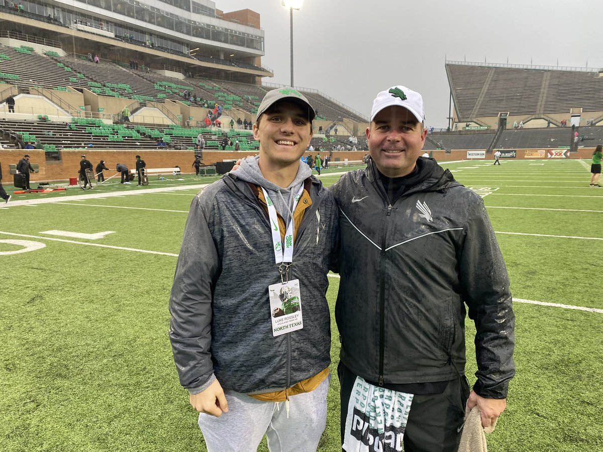 lukerossley's tweet photo. After a great visit and conversation with @CoachMainordUNT I am honored and excited to receive a PWO from North Texas! @MeanGreenFB @CoachCStringer @BurtJr6 #GMG https://t.co/1G58idCb4l